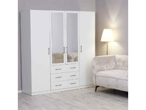 ЭЛЕГИЯ КМ.006.021500А Шкаф 4х дверный с зеркалом 1840х560х1990 Белый жемчуг 81005М Белый жемчуг 81005М (4 кор)